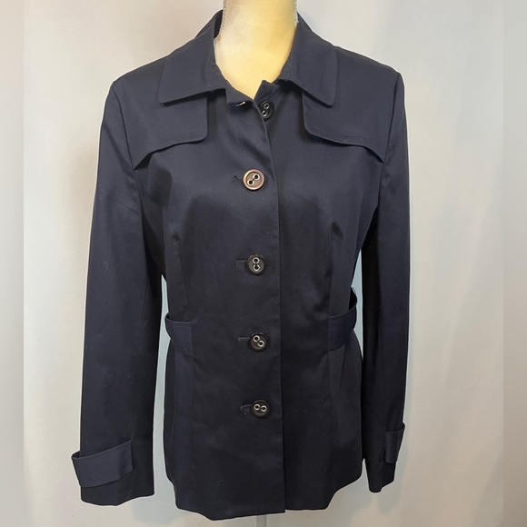Apostrophe Jackets & Blazers - Apostrophe Blue Button Down Coat with Lining Size 12